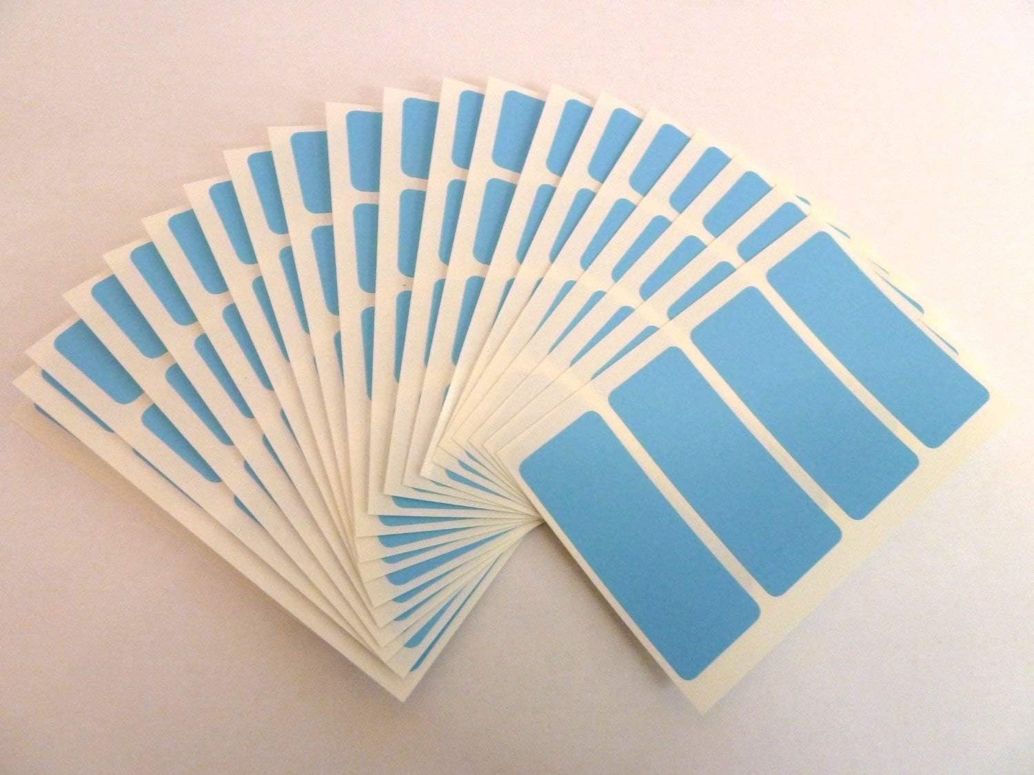 80 Labels, 50x20mm Rectangle, Light Blue, Colour Code Stickers, Self