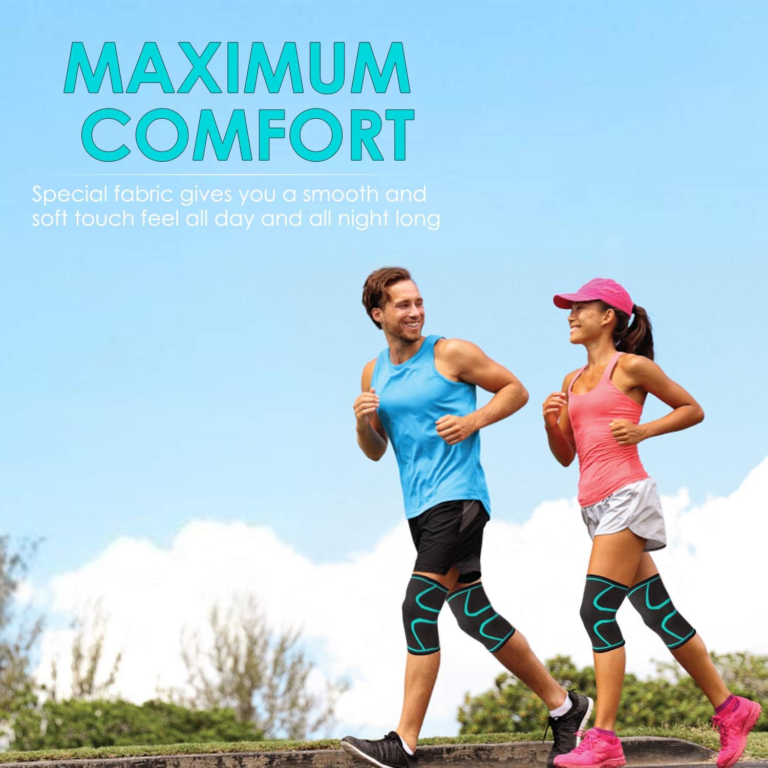CRAZY STONE 2 Pack Knee Compression Sleeve- Best Knee Brace for Men & Women- Joint Pain Relief, Injury Recovery - Knee Support for ACL, Meniscus Tear, Running, Basketball, Football, Yoga, Gym, Sports: Industrial & Scientific