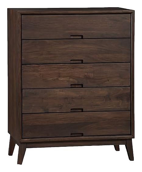 Contemporary Style Chest of Drawers (Walnut Color Shade)