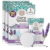 GuruNanda Lavender Vapor Shower Tablets, Clean-Dissolving Aromatherapy Shower Steamers with Lavender & Menthol, Soothes & Promotes Relaxation, Ideal for Gifting, 15 Count