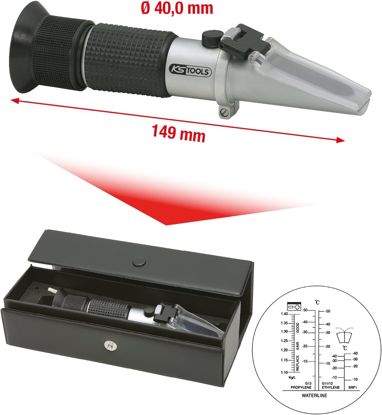 KS Tools 550.1290 Refractometer 149mm, Black - Image 3
