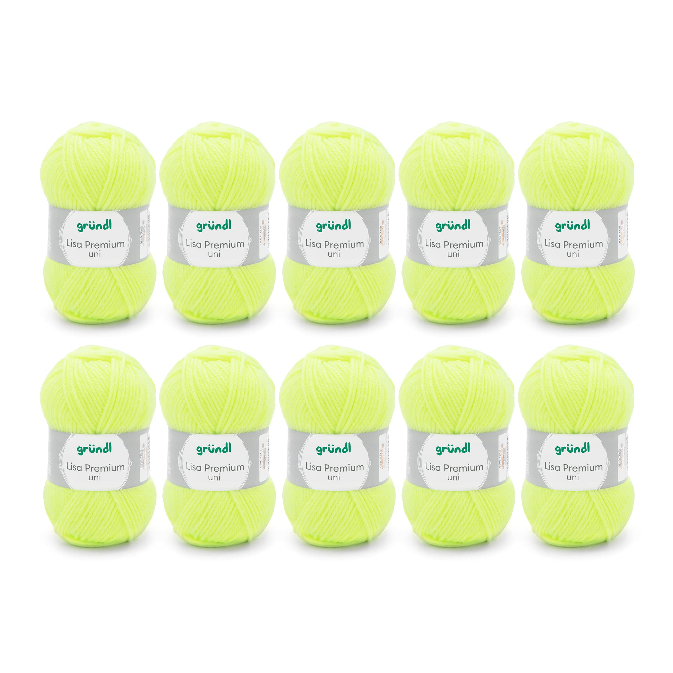 Grundl Lisa Premium uni 50g - neon yellow 27 -Pack of 10