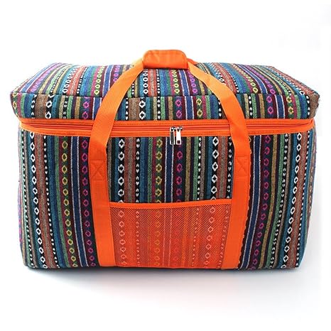 TUYU Large Family Size Ethnic Style 6T Foam Collapsible Tote Bag (Orange)