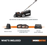 WORX WG737E 40V Brushless Cordless Lawn Mower 37cm Deck 2x4.0Ah Batteries view 4