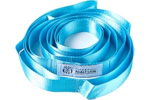 ADALT LION Stretching Strap with 10 Loops, Yoga Straps for Stretching Physical Therapy Equipment, Non-elastic Stretch Strap for Exercise, Pilates, Dance, Gymnastics and Flexibility - Fascia