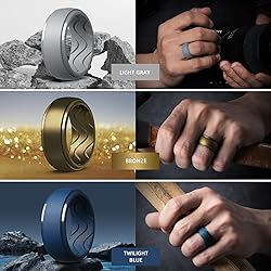Egnaro Men's Silicone Rings 10mm Wide 2.5mm