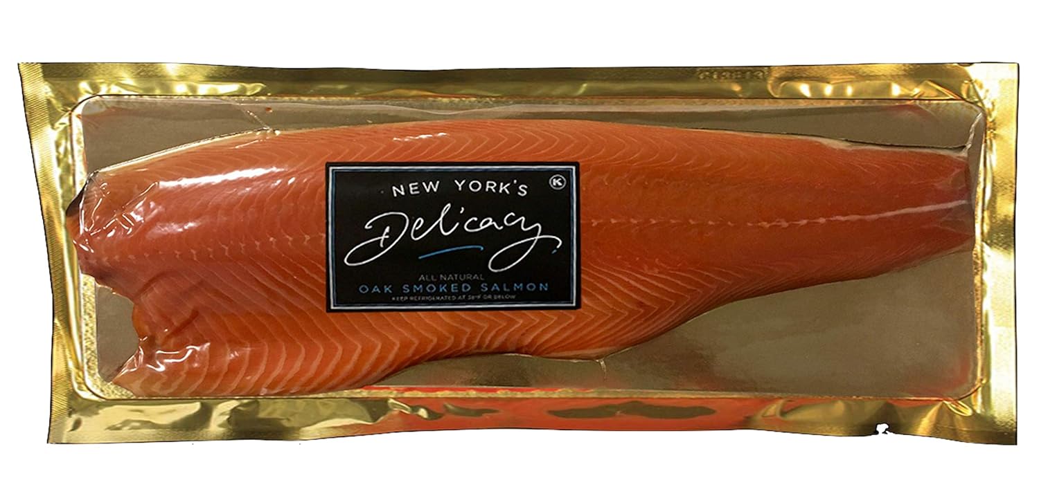 New York S Delicacy Whole Smoked Salmon Nova Fillet 3 4 Lb 1 Fillet Most Awarded Non Sliced Skin On Kosher Gluten Free High In Omega 3 Made From Never Frozen Premium Atlantic Salmon