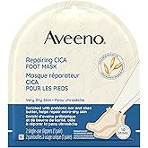 Aveeno Repairing CICA Foot Masks, Dry Skin Relief, Shea Butter, Triple Oat, Foot Care, Sensitive Skin, Fragrance Free, 2-pack