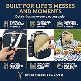 CMY 4 Person Picnic Backpack Cooler with Tableware Insulated Camp Bag view 6