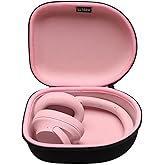 Headphone Headset Case Compatible with JBL, Beats, Sony, Soundcore Anker, Raycon, TOZO, SteelSeries, Logitech, Jabra, Bose, Audio-Technica, Sennheiser Headphones, Black+Pink