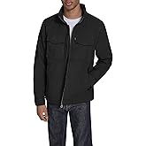 Levi's Men's Stand Collar Cotton Military Jacket With Hidden Hood