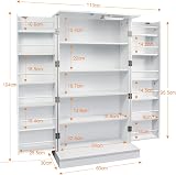 Ezigoo Motion Sensor LED Pantry Cabinet - Freestanding Kitchen Unit view 2
