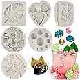 Sijiangmold Flamingo Tropical Leaf Silicone Mold Plumeria Hibiscus Flower Fondant Molds Pineapple Chocolate Molds For Cake Decoration Cupcake Topper