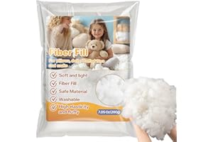 RAINFLOW 7.05oz Polyester Premium Fiber Fill- Polyester Fiber Fill,Stuffing for Pillow,Small Dolls,Cushion,Craft and Stuffed Animals,pp Cotton Stuffing for DIY Craft,Recyclable