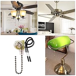 Topbuti 3 Pack Pull Chain Switch Ceiling Fan Switch