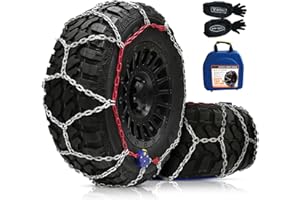 DEDC Auto Lock Snow Tire Chains,1Min Quick,4.5mm Enhance Manganese Steel Heavy Anti Skid Chains for Car Off Road SUV And Pickup Trucks Traction Ice Iced Cold Road 255 265 275 285 295 Set of 2 (KS1618)