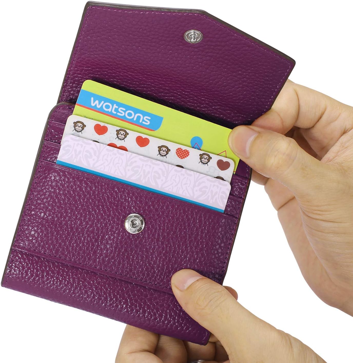Leather Small Card Holder Women's RFID Blocking Zipper Wallets, Ladies Mini Bifold Pocket Purse