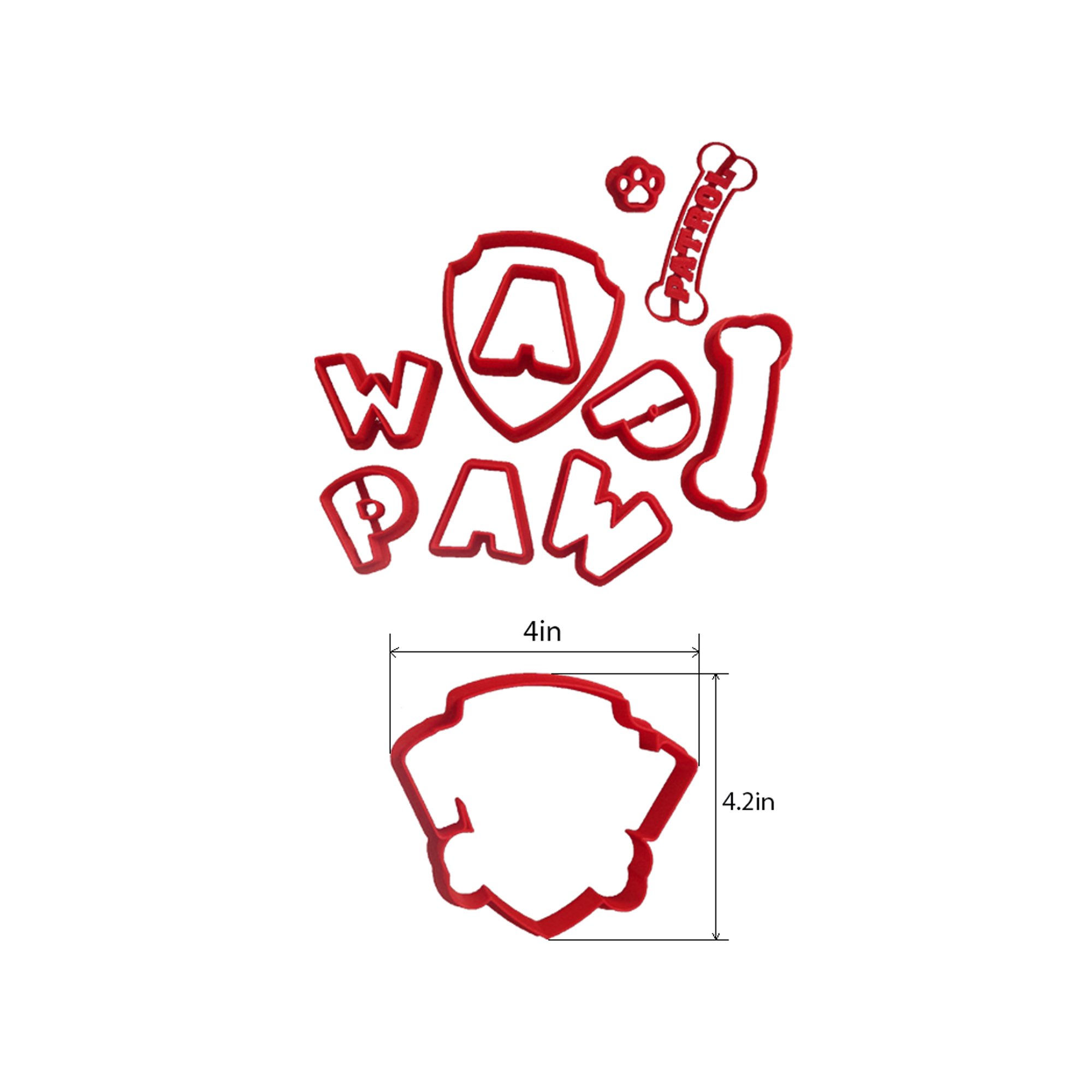 Paw Patrol Logo Cookie Cutter Set, choose 2, 3, 4, 5.5, 7, 9 or 11 inches. This cutter is a lot easier to use than trying to cut the logo out by hand. Absolutely (5.5 inch)