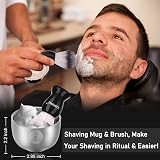LEPONIX Shaving Kit for Men - Sandalwood Cream, Brush, Razor & Set view 5