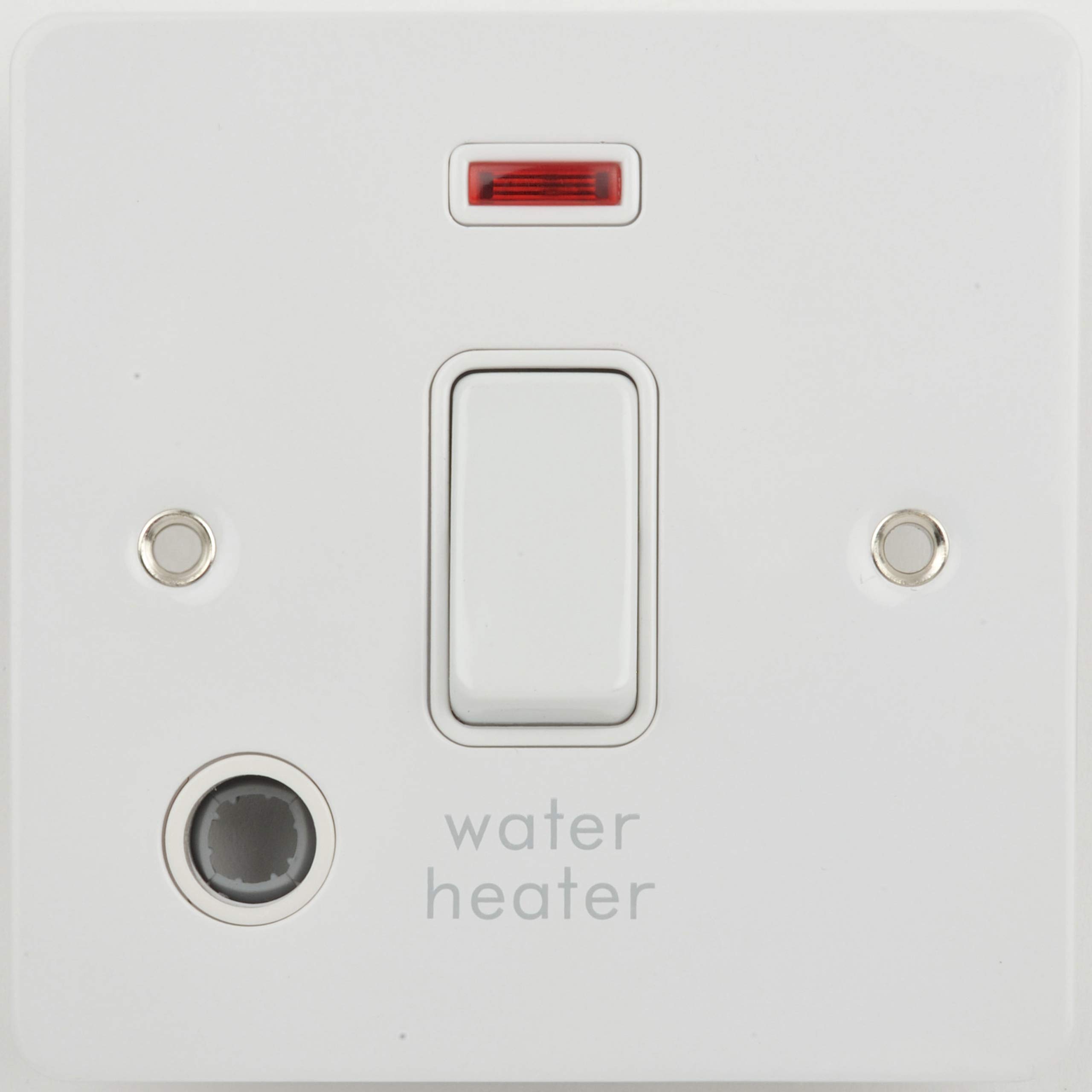 Schneider Electric Ultimate Flat Plate GU2214WHWPW 20AX double pole switch + neon + flex outlet marked water heater