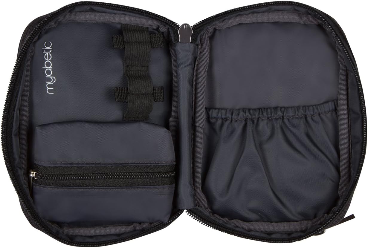 Myabetic Clark Diabetes Supply Case for Glucose Monitoring Tools, Includes Insulation Lining - High Quality Material (Black): Health & Personal Care