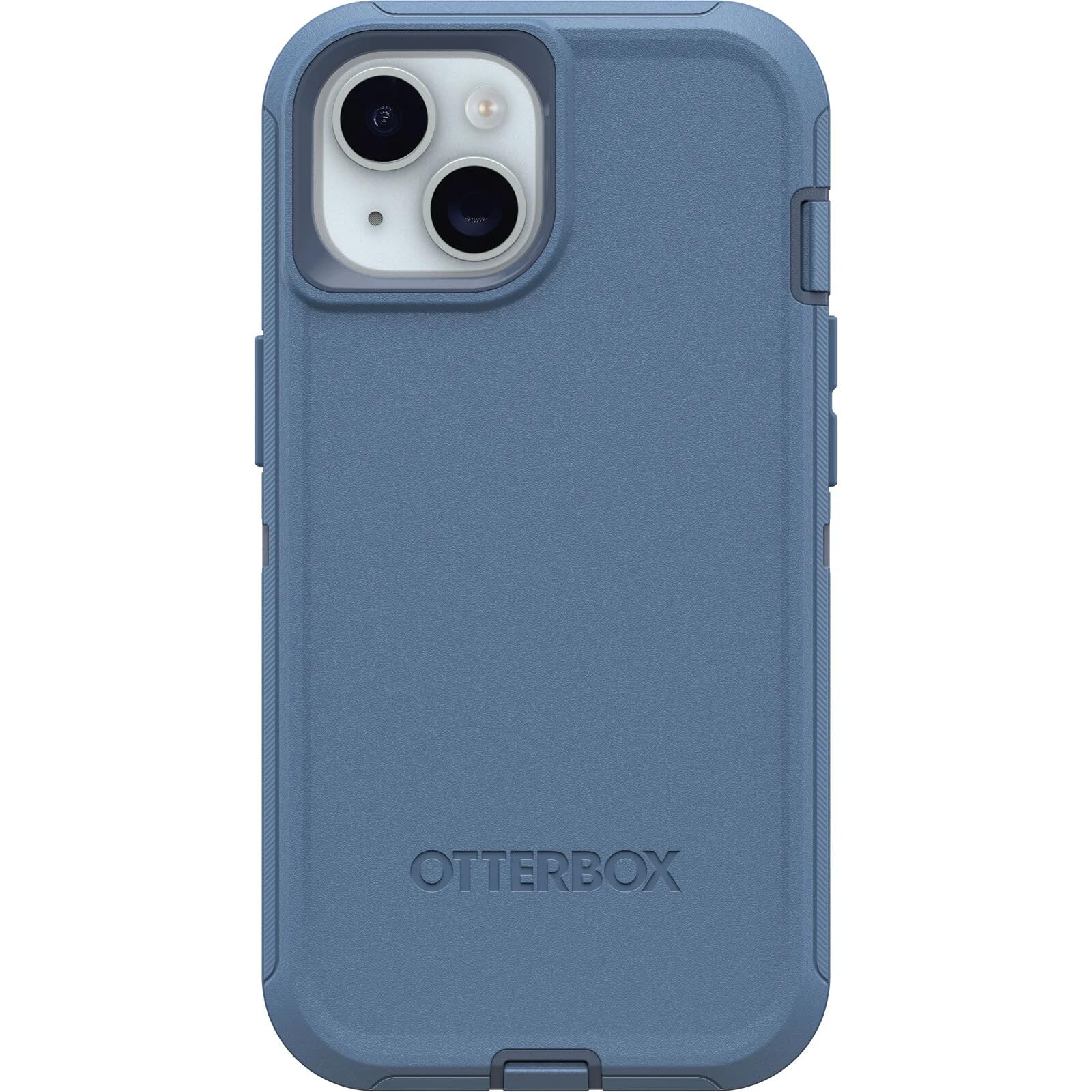 OtterBox iPhone 15, iPhone 14, & iPhone 13 (Only) - Defender Series Case - Baby Blue Jeans (Blue) - Case Only - Screenless - Rugged & Durable - with Port Protection - Non-Retail Packaging