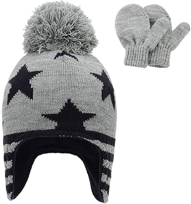 winter hat and mittens for baby boy