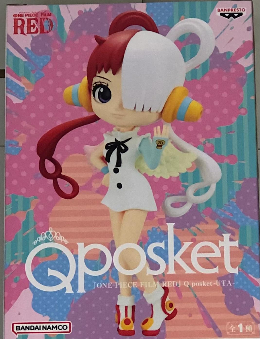 BANPRESTO BP88607P Q Posket Uta Figure, One Piece Film Red, 5.5", Multicoloured