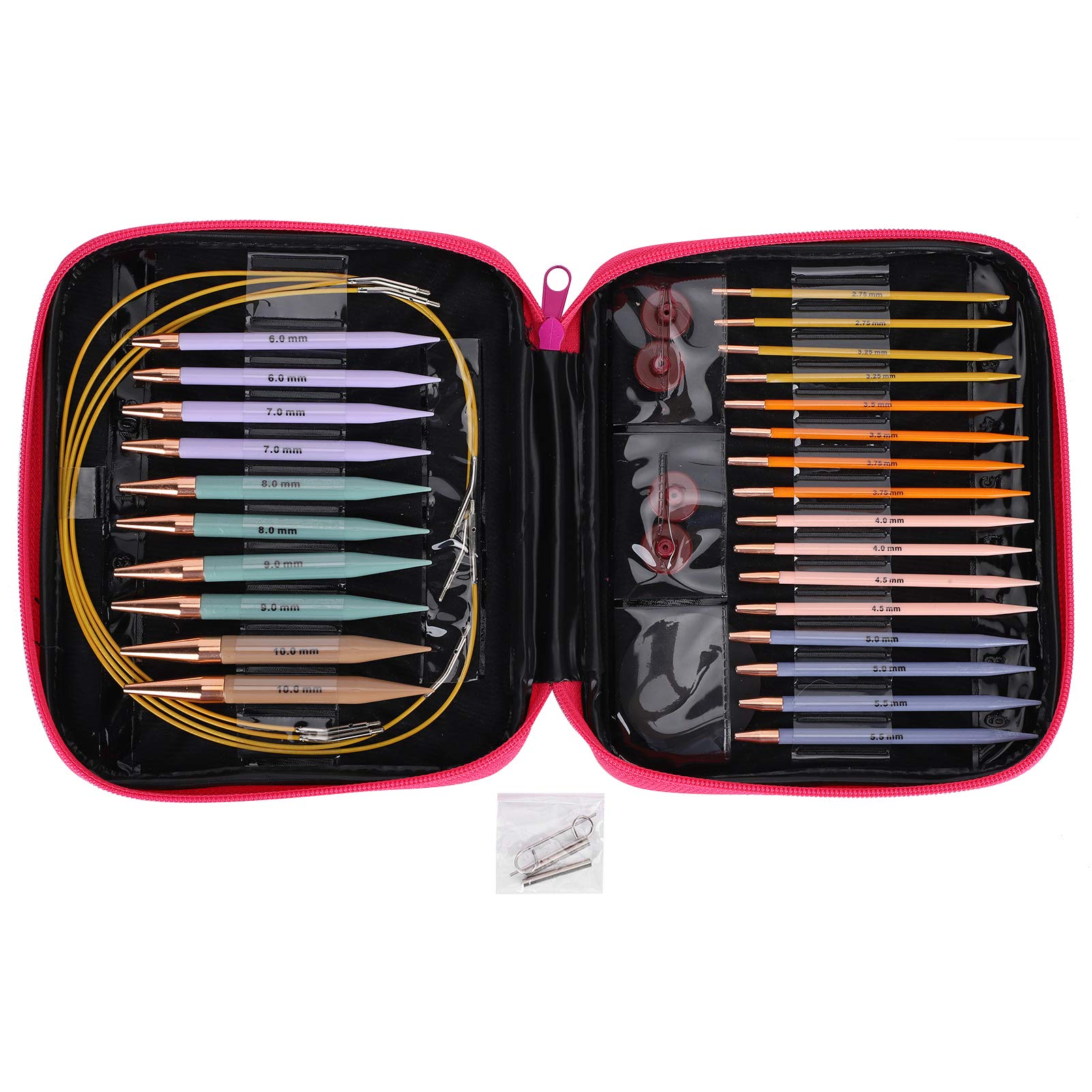 13 Pairs Circular Knitting Needles Set, Plastic Circular Knitting Needles DIY Craft Accessories for Women Extra Long Crochet Needles
