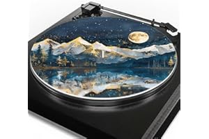 Qehuruxo Moon Mountain Turntable Platter Slipmat Felt Mat 12 Inch Vinyl Record Player Slipmat,Anti Static Turntable Platter Mat Reduce Noise Phonographs Flat Mat