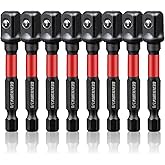 Geinxurn 8Pcs Impact Socket Adapter Set, 3/8" Drive Square, 2.5Inches Extension Bit Socket Driver Set, Adapt Your Power Drill to High Torque Impact Wrench