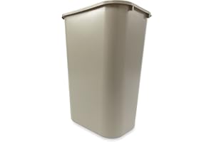 Rubbermaid Commercial Products Deskside Wastebasket/Trash Can, 10.25-Gallon/41-Quart, Beige, Plastic, Garbage Can for Home/Office, Fits Under Desk/Sink/Cabinet