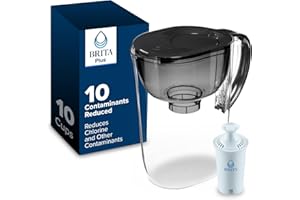 Brita Large 10 Cup Water Filter Pitcher, 1 BritaPlus Filter, Everyday, Black (Package May Vary)