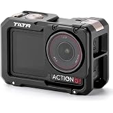 Tilta Full Camera Cage Compatible with DJI Osmo Action 3, Action 4 &amp; Action 5 Pro (Black) | Magnesium-Aluminum Frame | Cold Shoe &amp; 1/4"-20 Mounts | Magnetic Filter Support | Shock-Absorbing Pads