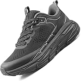 TDIDIS Women's Lightweight Walking & Running Shoes - Breathable Non Slip Sneakers with Cushioned Comfort for Gym, Tennis, Workout Black/White ﻿