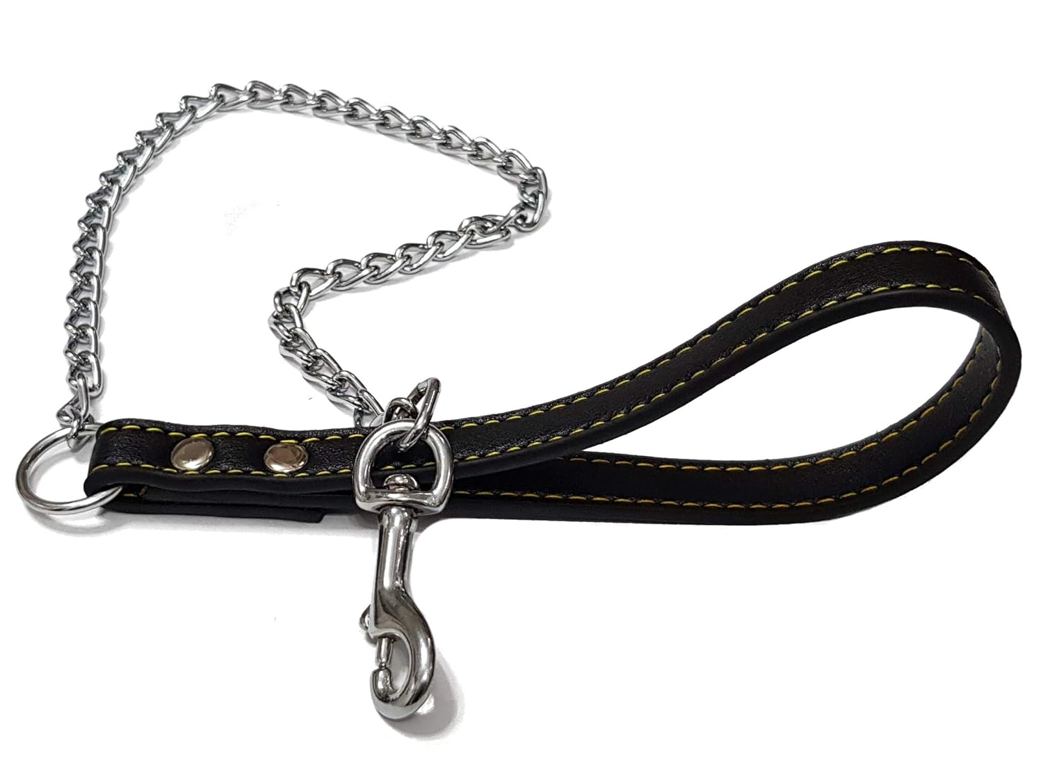 KIEPAWS Short Metal Chain Dog Lead AntiChew Heavy Duty Secure Leash