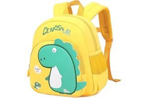 MUSEVOS Dinosaur Toddler Backpack for Kids 3-6, Mini Toddler Backpack Boys 2-4, 3 Year Old Boys Girls, Neoprene Preschool Backpack for Kids with Anti-lost Safety Leash for Daycare Outdoor