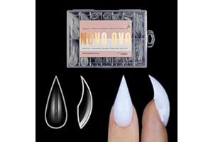 NOVO OVO Halloween Cat Claw Short Curved Stiletto Nail Dual Forms for Poly Gel Extension of 3D Eagle Hawk Curve Sculptural Acrylic Nails, Reusable Full Cover Molds Nail Art Design 280 Pcs 14 sizes