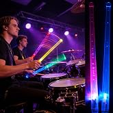 LED Light Up Drumsticks 2Pcs, 13 Color Glow in Dark Drum Sticks | Rechargeable, USB Light trails follow your motion. Stunning Visual Effects. For dim stages, concerts, marching bands. 5A