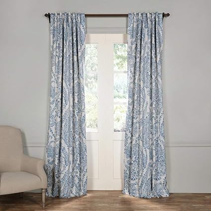 Amazon Com Na 2 Piece China Blue Paisley Window Curtain Set 120