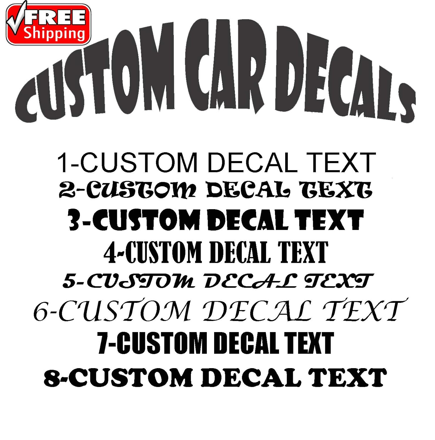2X CAR STICKER DECAL CUSTOM TEXT 280MM X 90MM BEST QUALITY VINYL Amazon.de Auto