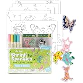 Grabie Shrink Art Craft Kit of 25+ Shapes, Markers &amp; Charms, Paws &amp; Wings | Pre-Cut Shapes, DIY Shrink Art Jewelry Making Kit, Create Charms, Rings &amp; Keychains, Beginner-Friendly Gift for Art Lovers