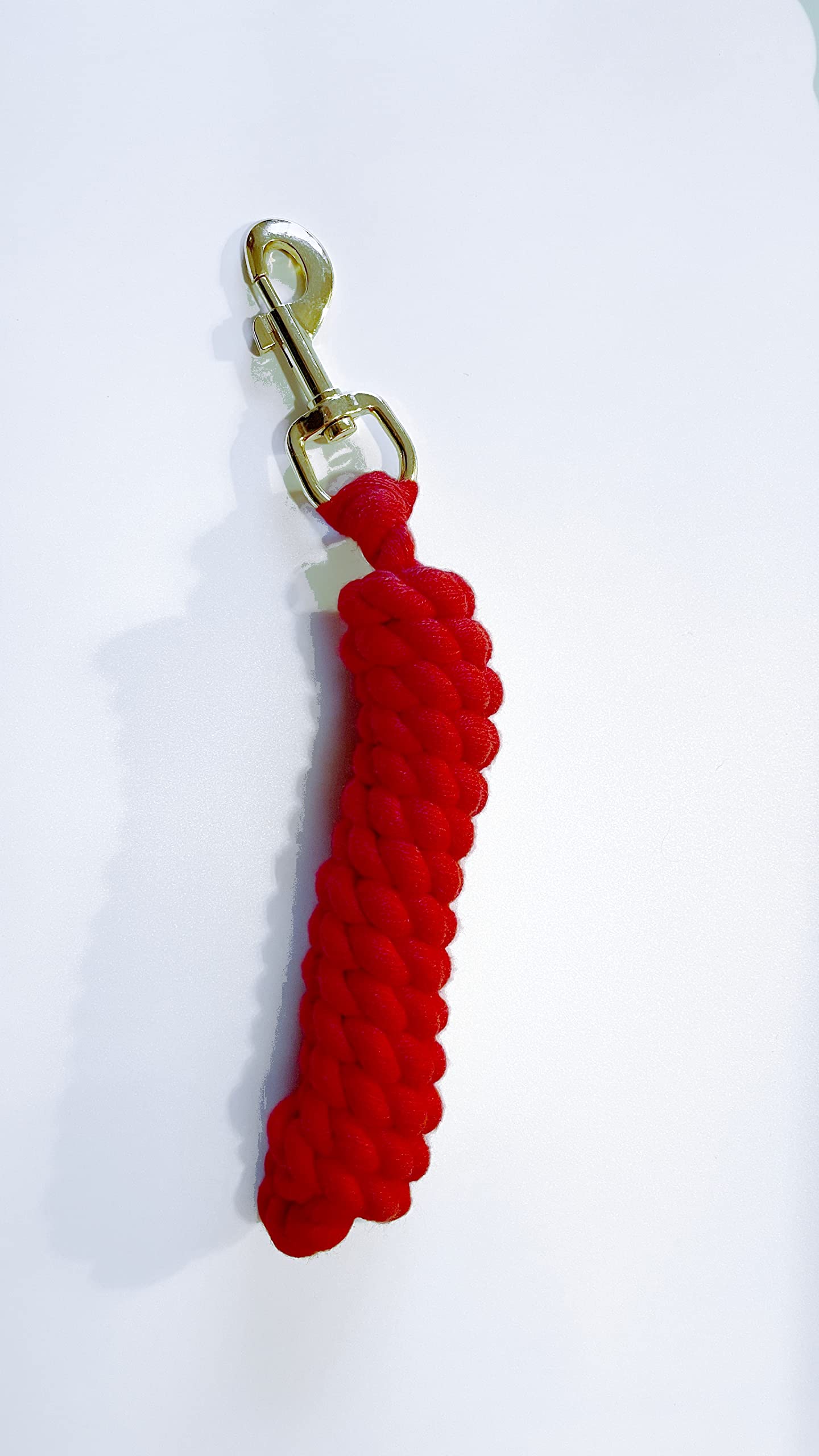 Horse/Pony Cotton Lead Rope with Brass Clip 1.8m (Red)