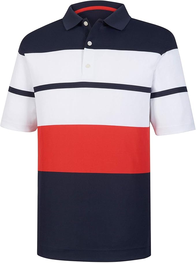 Amazon.com: Footjoy Athletic Fit Color Block Smooth Pique Knit Collar: Clothing