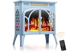 XBEAUTY Electric Fireplace Heater Portable Electric Fireplace Heater Indoor,Blue