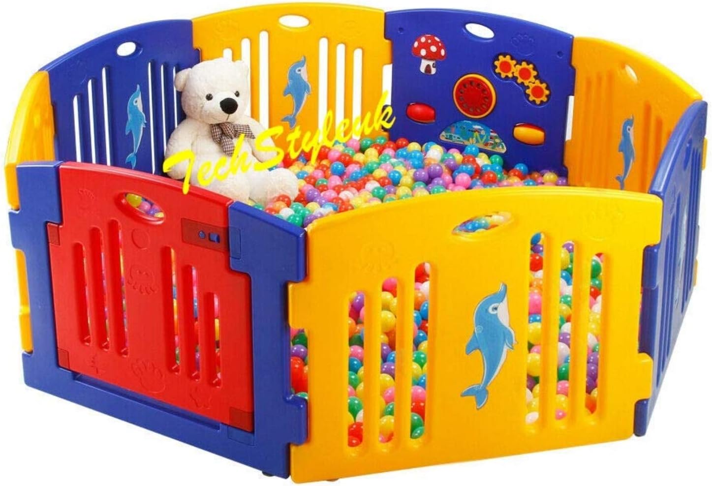 Plastic Baby Playpen Activity Panel 8 Sides Floor Mats with Numeric Numbers (09) (Playpen with