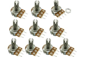 Ferwooh 10PCS B20K 20K Ohm Adjustment Single Linear Rotary Taper Potentiometer Shaft 15mm