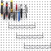 Hanaive 4 Pieces Pegboard Pliers Holder, Holds 11 Plier Per Rack, Black | Steel Pegboard Hooks Pliers Peg Board Organizer Accessories Organizer for Workbench Garage Tool Shed Craft Room