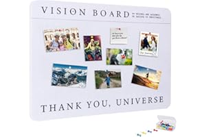 BODONIY Vision Board, Premium Bulletin Boards Decorative Felt Pin Board, Minimalist Dream Board for Manifesting Supplies, Foldable Picture Board, DIY Prayer Board with Pushpins for School, Home, Office