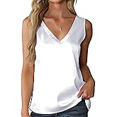 Mawor Satin Tank Tops for Women Casual V Neck Silk Basic Cami Camisoles
